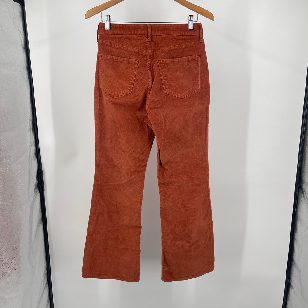 Old Navy Women Retro Corduroy Flare Pants High Rise 8 P 70s Mod Fall Orange - Picture 3 of 4
